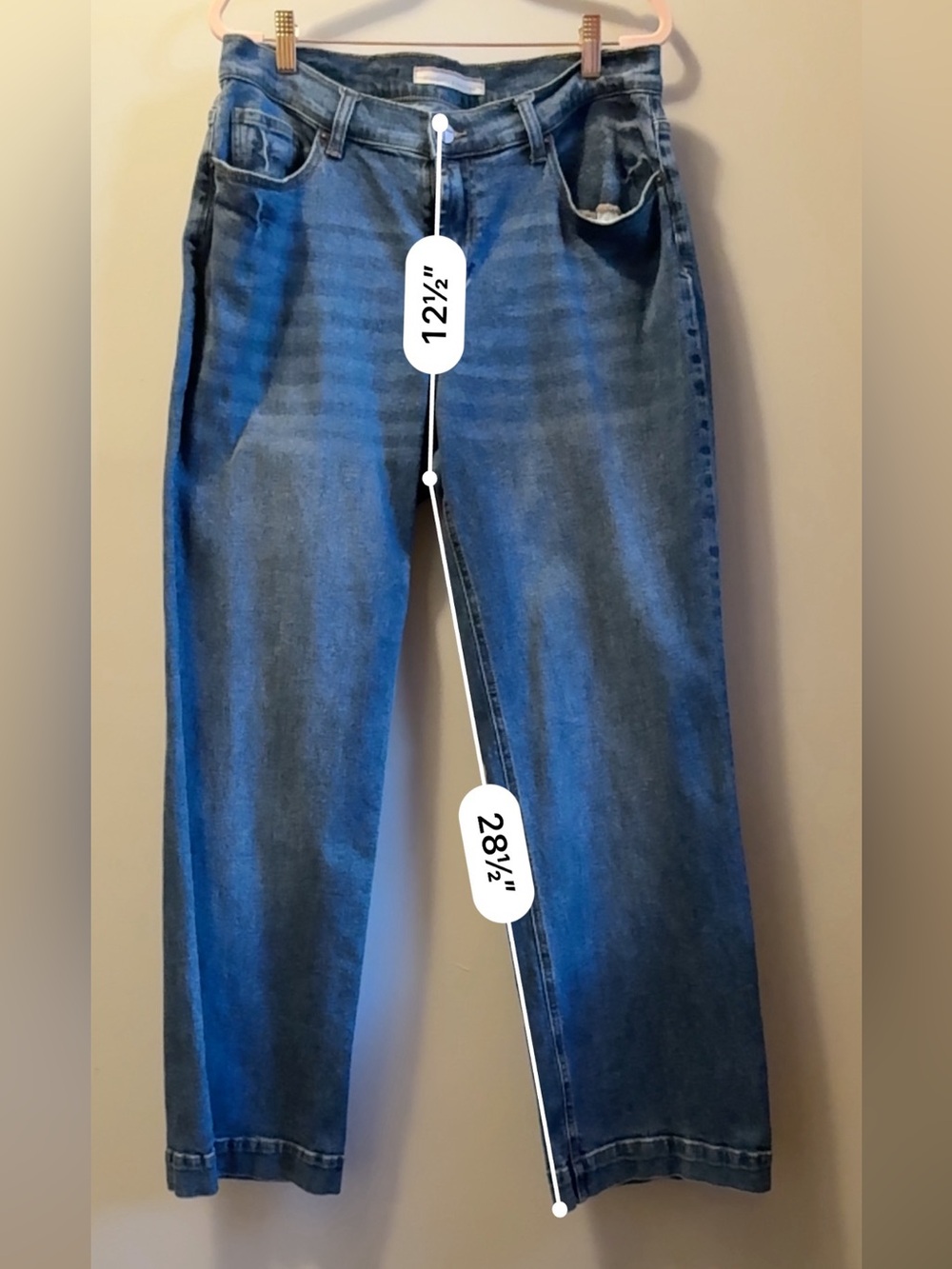 Standards & Practices High Rise Full Leg Jeans Medium Wash Size 14